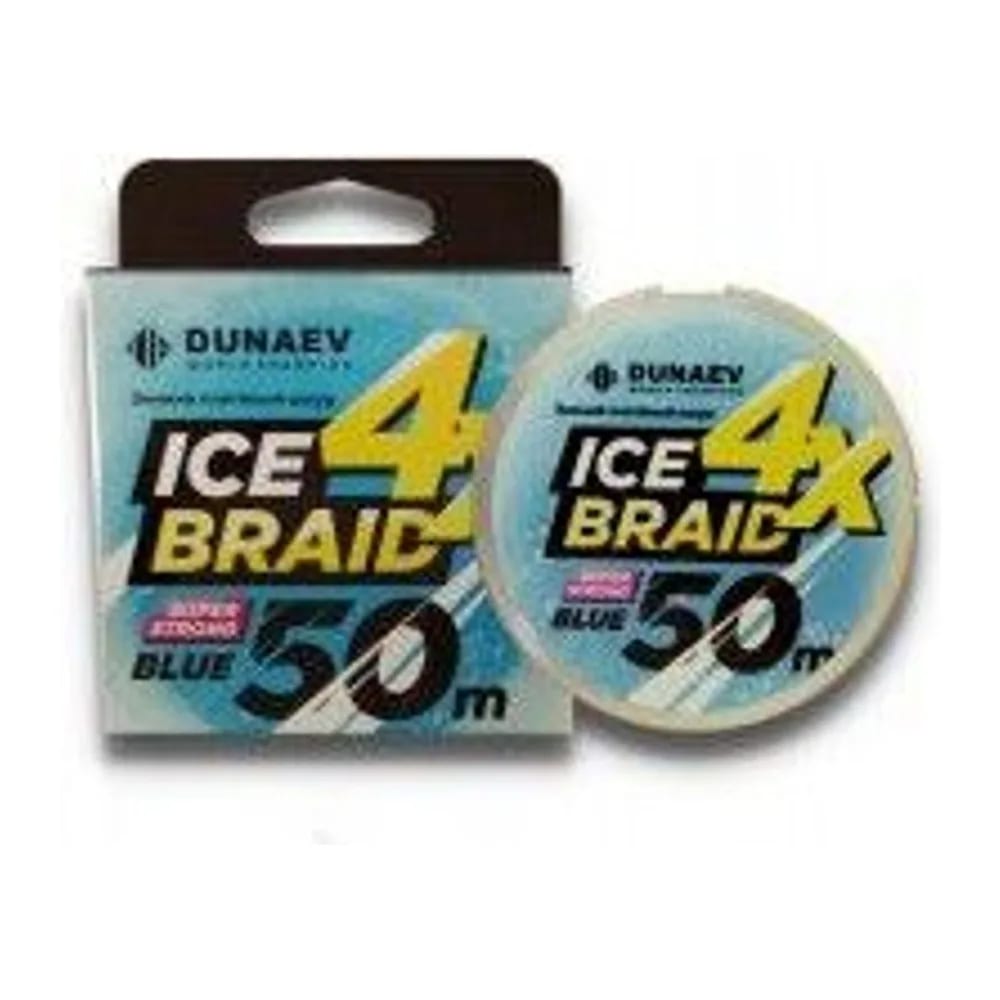 ШНУР DUNAEV ICE BRAID PE X4 50М 0,20ММ — улучшенное фото