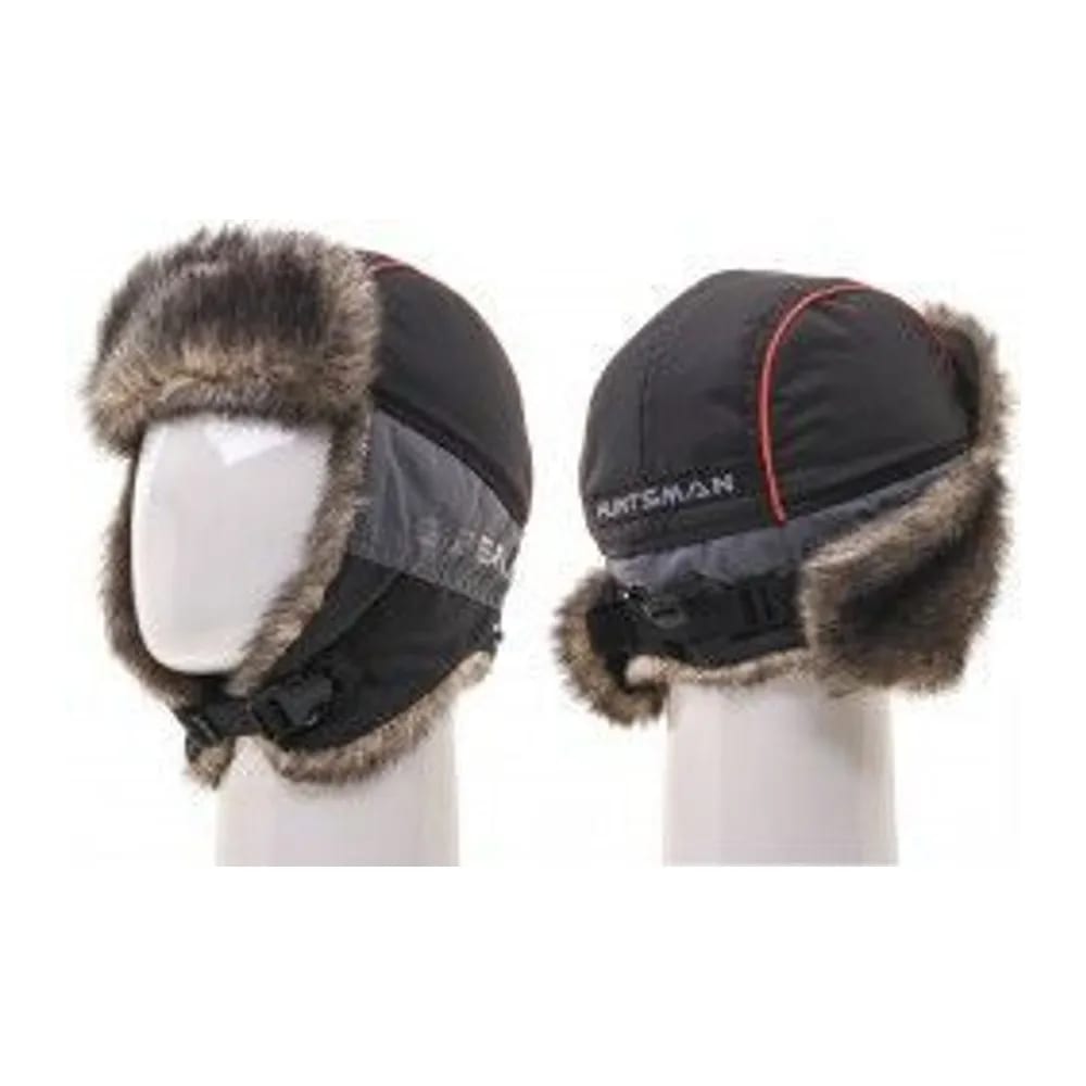 ШАПКА УШАНКА ЗИМНЯЯ SIBERIA ТКАНЬ BREATHABLE ЦВЕТ СЕРЫЙ/ЧЕРНЫЙ МЕХ ВОЛК (РАЗМЕР 56-58) — улучшенное фото