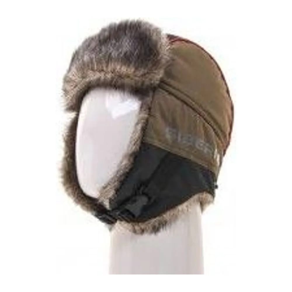 ШАПКА УШАНКА ЗИМНЯЯ SIBERIA ТКАНЬ BREATHABLE ЦВЕТ ХАКИ/ЧЕРНЫЙ ИСК. МЕХ НОРКА (РАЗМЕР 56-58) — улучшенное фото