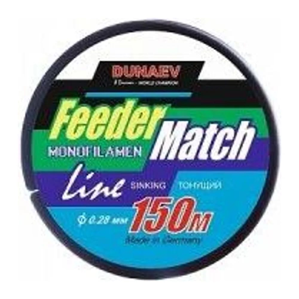 ЛЕСКА DUNAEV FEEDER-MATCH SINKING BLACK 0.28ММ 150М — улучшенное фото