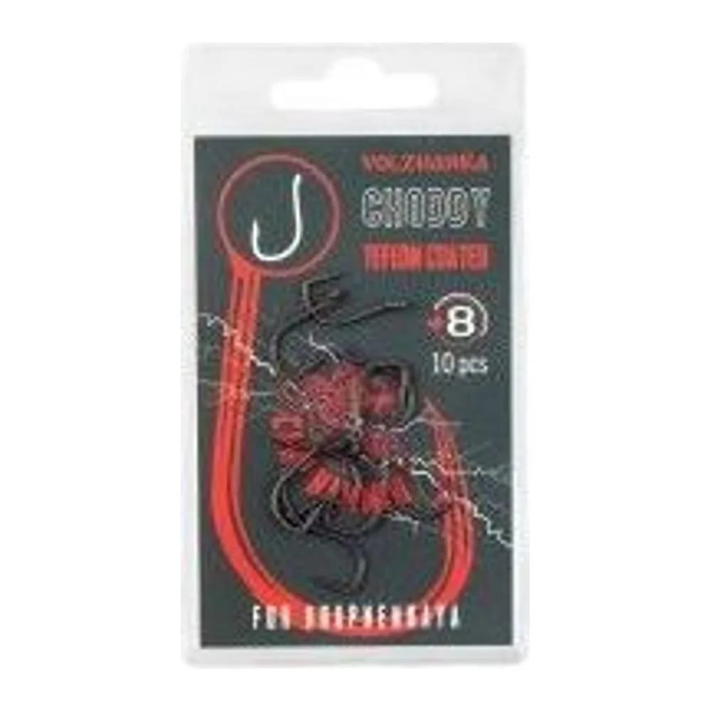 КРЮЧОК КАРПОВЫЙ VOLZHANKA CHODDY TEFLON №8 (10 ШТУК) — улучшенное фото