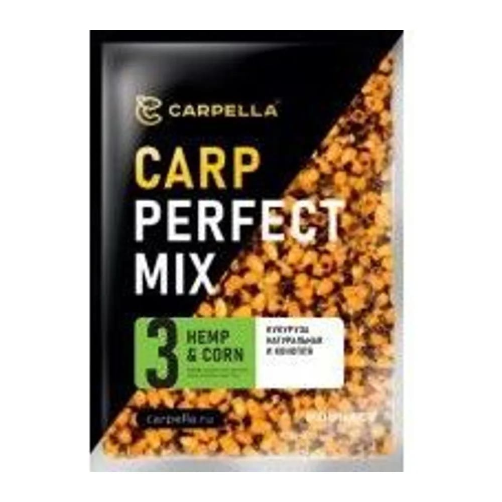CARPELLA МИКС №3, КУКУРУЗА НАТУРАЛЬНАЯ С КОНОПЛЕЙ 1КГ. — улучшенное фото